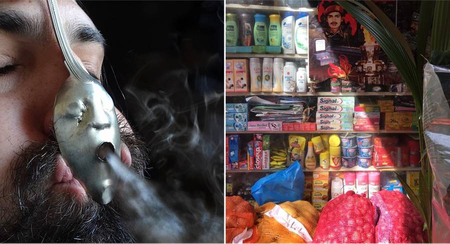 Links: Osías Yanov, Soplo de humo, 2019, Courtesy Osías Yanov; rechts: Courtesy Sinthujan Varatharajah
