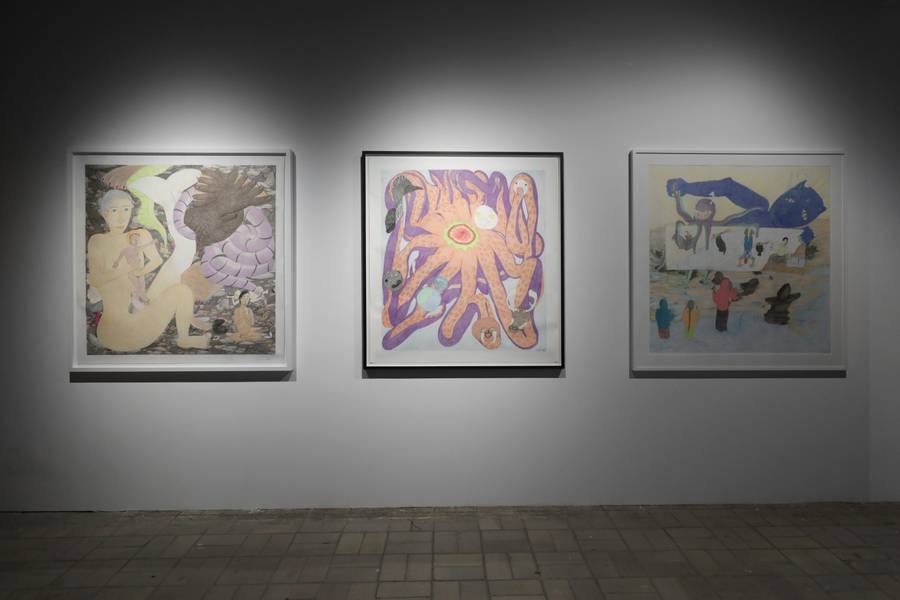 Shuvinai Ashoona, installation view, 11th Berlin Biennale, KW Institute for Contemporary Art, 5.9.–1.11.2020, photo: Silke Briel
