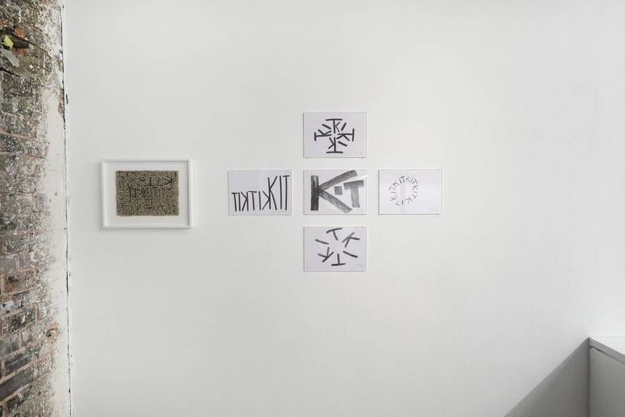 Edgar Calel, Ni Ch’itiloj Ri q’aq [Phonemes of Fire], 2020–ongoing, charcoal, pencil, pen, india ink on paper, cardboard, various formats, installation view, 11th Berlin Biennale, KW Institute for Contemporary Art, 5.9.–1.11.2020, photo: Silke Briel
